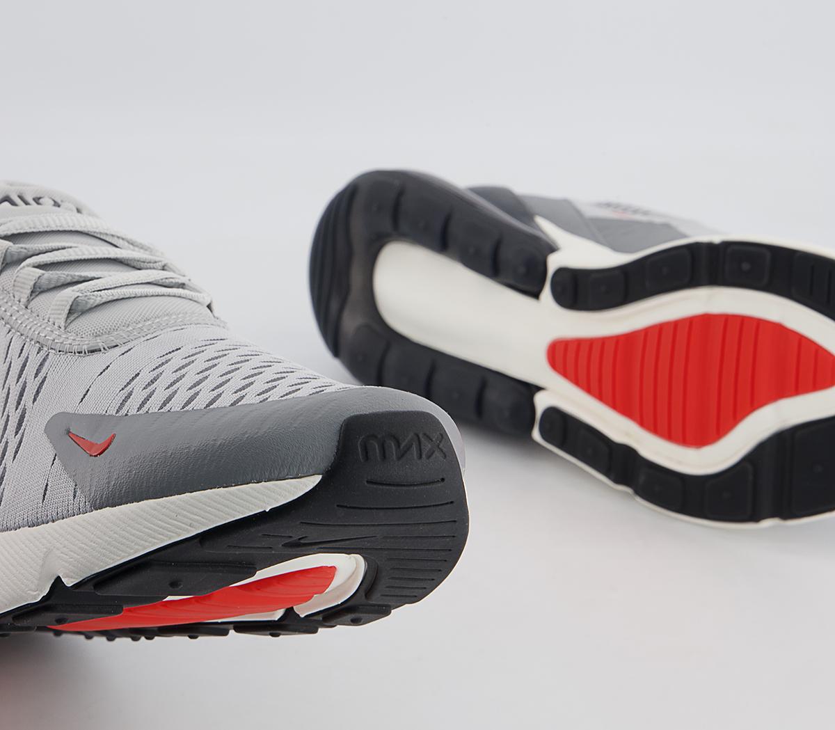 Nike Air Max 270 Trainers Nike Air Max 270 Trainers Grey Fog Team Orange Sail Particle Gre