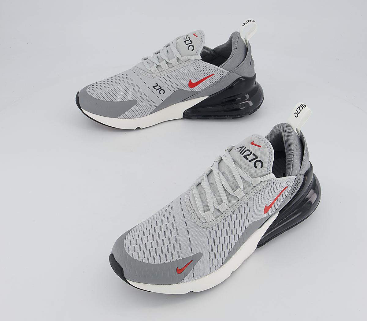 Nike Air Max 270 Trainers Nike Air Max 270 Trainers Grey Fog Team Orange Sail Particle Gre