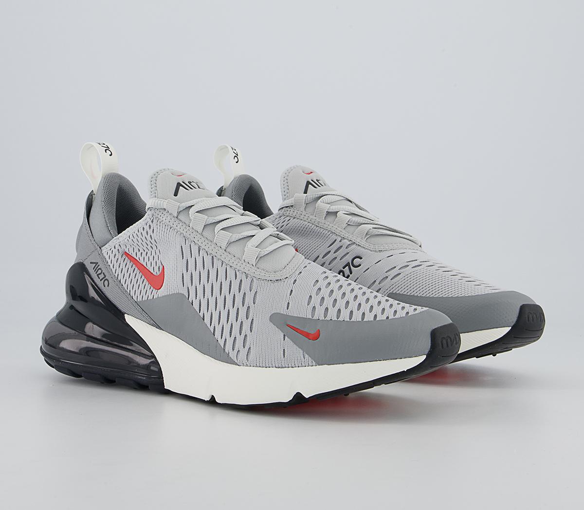 Nike Air Max 270 Trainers Nike Air Max 270 Trainers Grey Fog Team Orange Sail Particle Gre