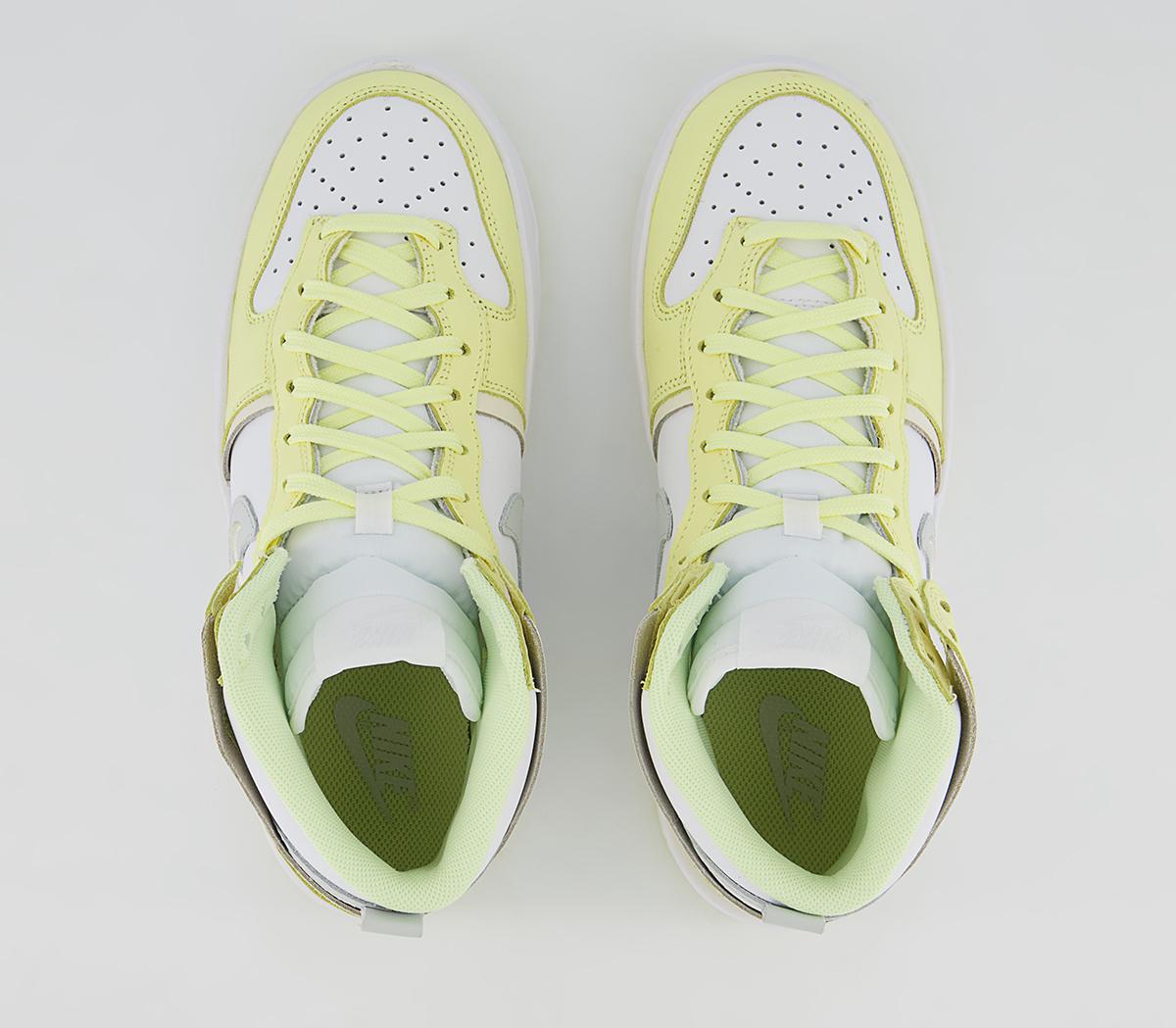 NikeDunk High Up Trainers NikeDunk High Up TrainersWhite Photon Dust Citron Tint
