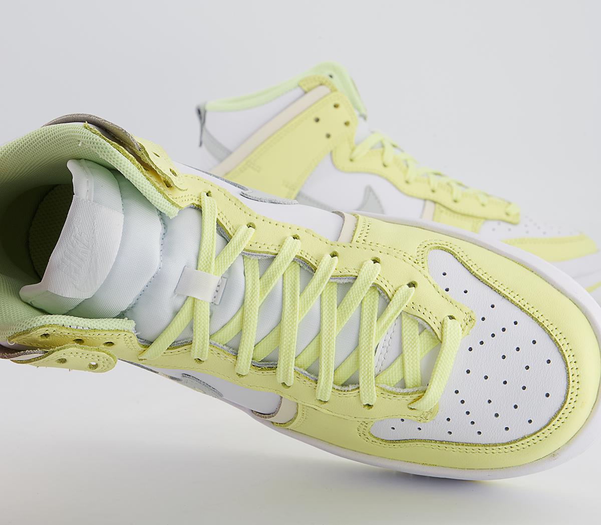 NikeDunk High Up Trainers NikeDunk High Up TrainersWhite Photon Dust Citron Tint
