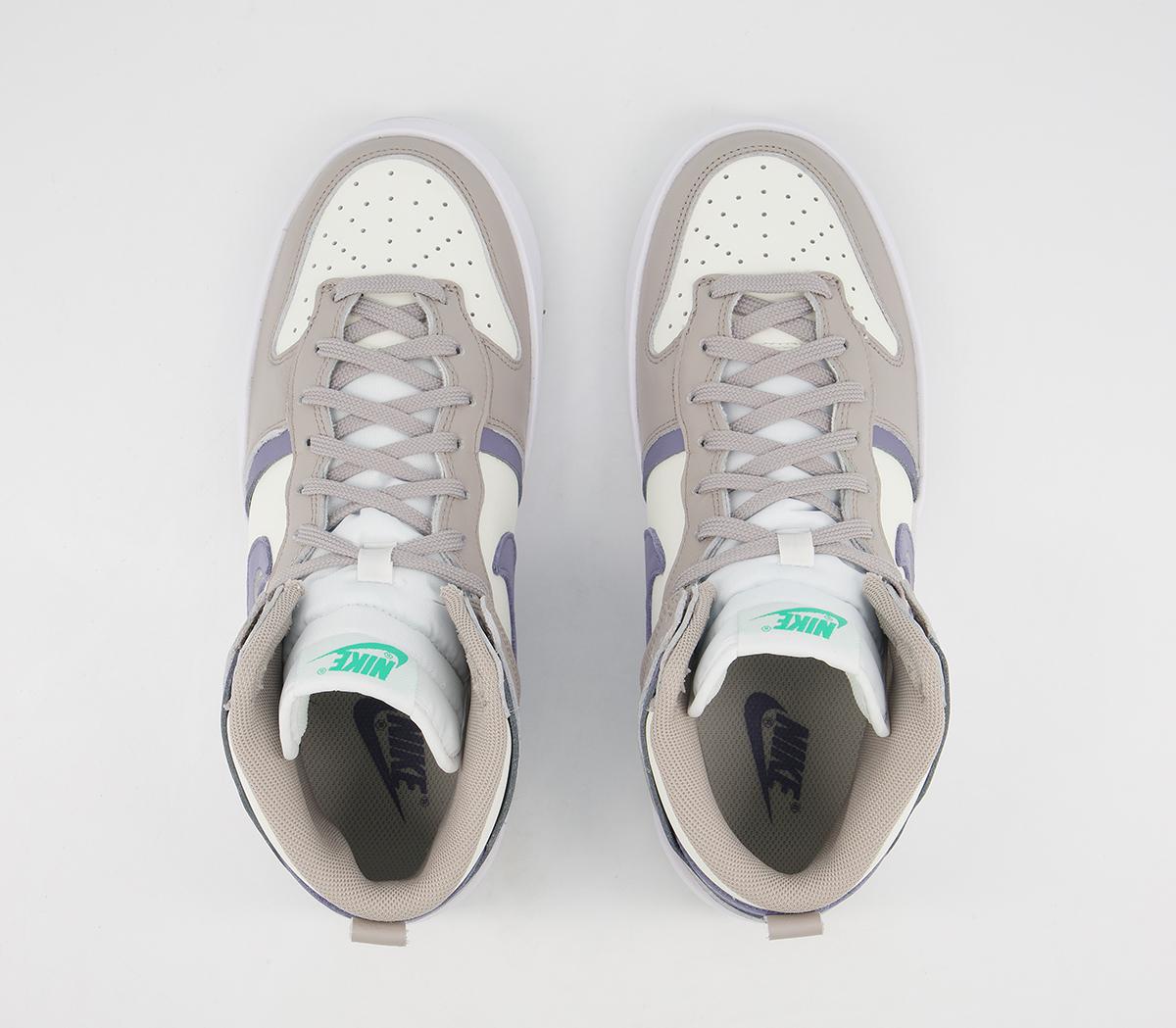 NikeDunk High Up TrainersSail Iron Purple College Grey Clear Emerald White