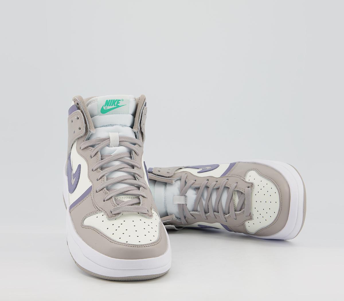 NikeDunk High Up Trainers NikeDunk High Up TrainersSail Iron Purple College Grey Clear Emerald White