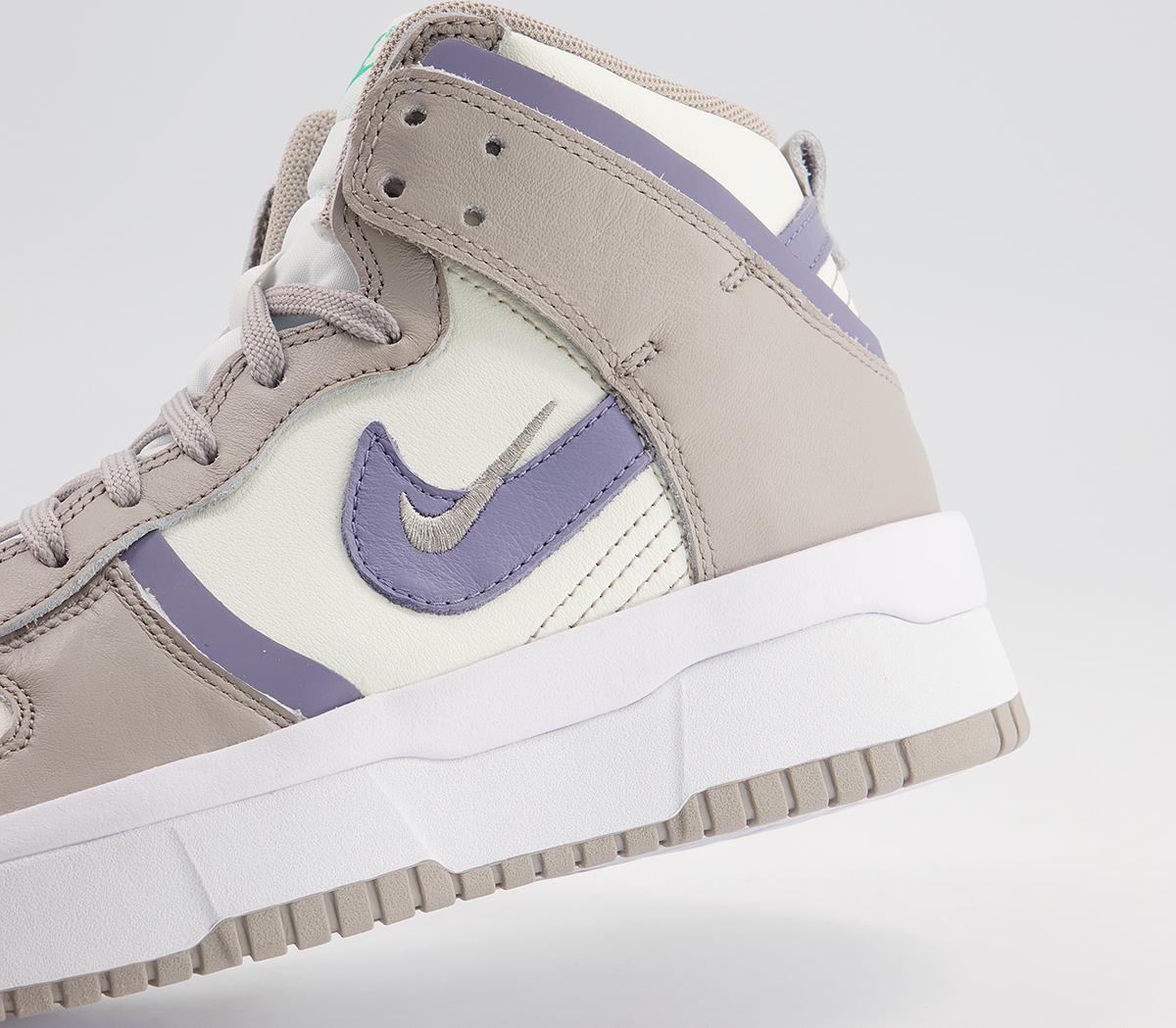 NikeDunk High Up TrainersSail Iron Purple College Grey Clear Emerald White