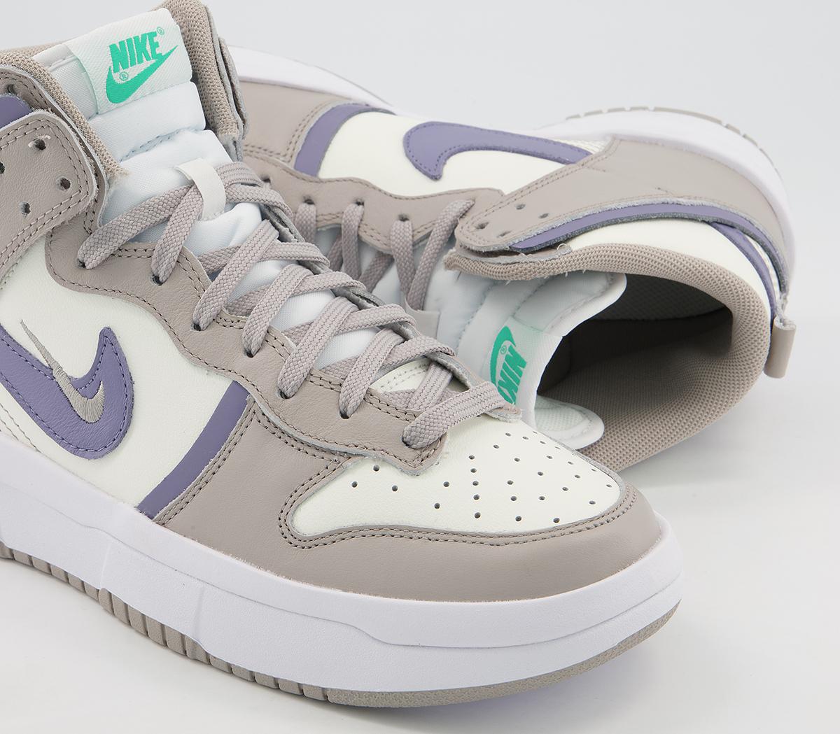 NikeDunk High Up Trainers NikeDunk High Up TrainersSail Iron Purple College Grey Clear Emerald White