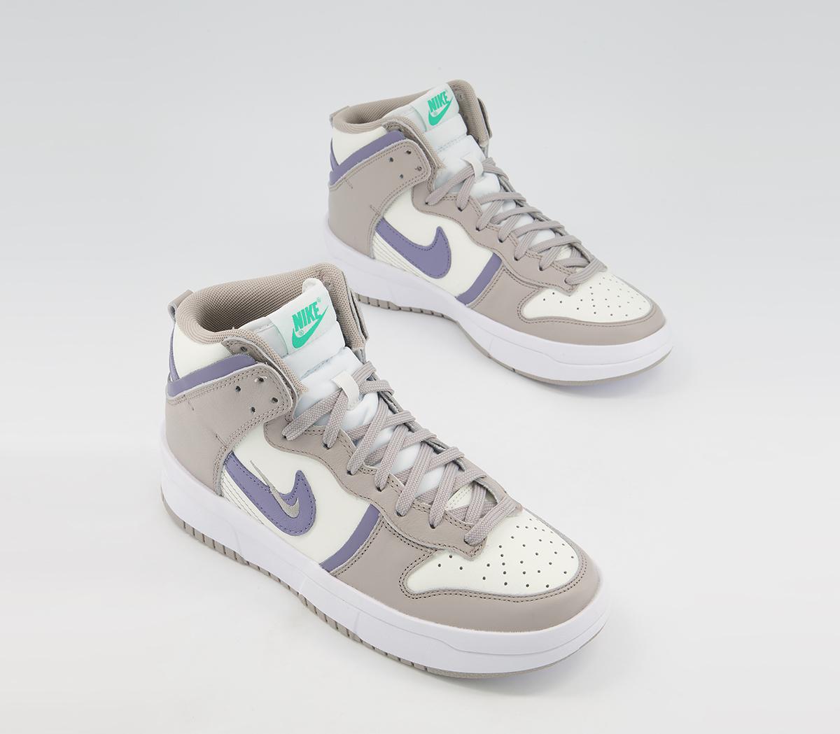NikeDunk High Up Trainers NikeDunk High Up TrainersSail Iron Purple College Grey Clear Emerald White