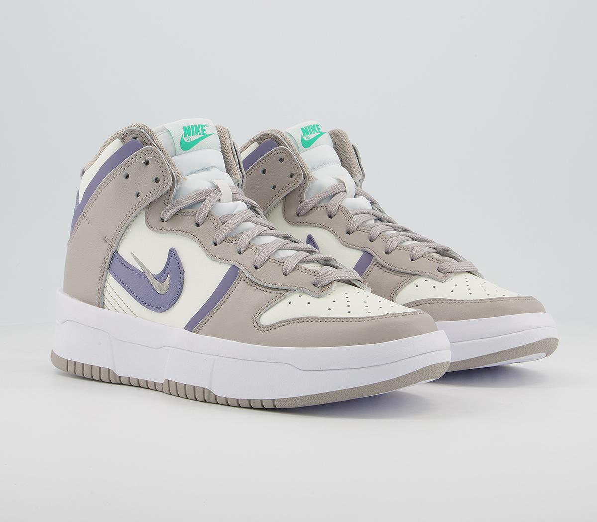 NikeDunk High Up Trainers NikeDunk High Up TrainersSail Iron Purple College Grey Clear Emerald White
