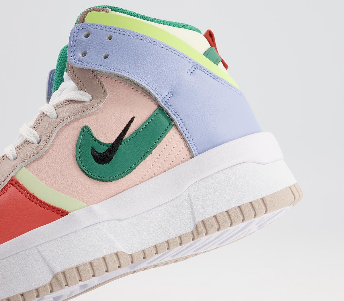 NikeDunk High Up TrainersCashmere Green Noise Pale Coral Pure Violet Alumin