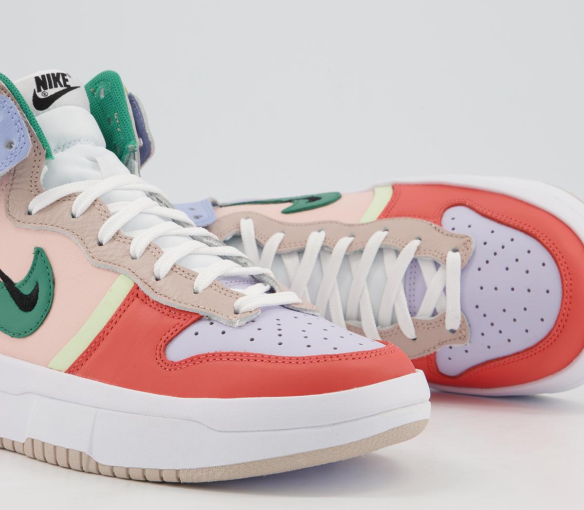 NikeDunk High Up TrainersCashmere Green Noise Pale Coral Pure Violet Alumin