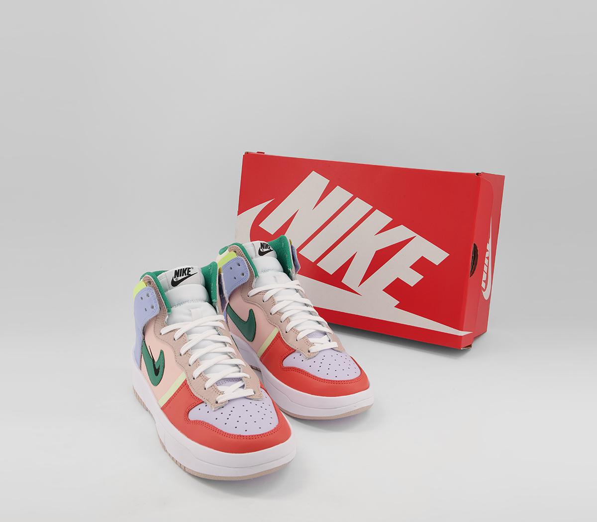 NikeDunk High Up TrainersCashmere Green Noise Pale Coral Pure Violet Alumin