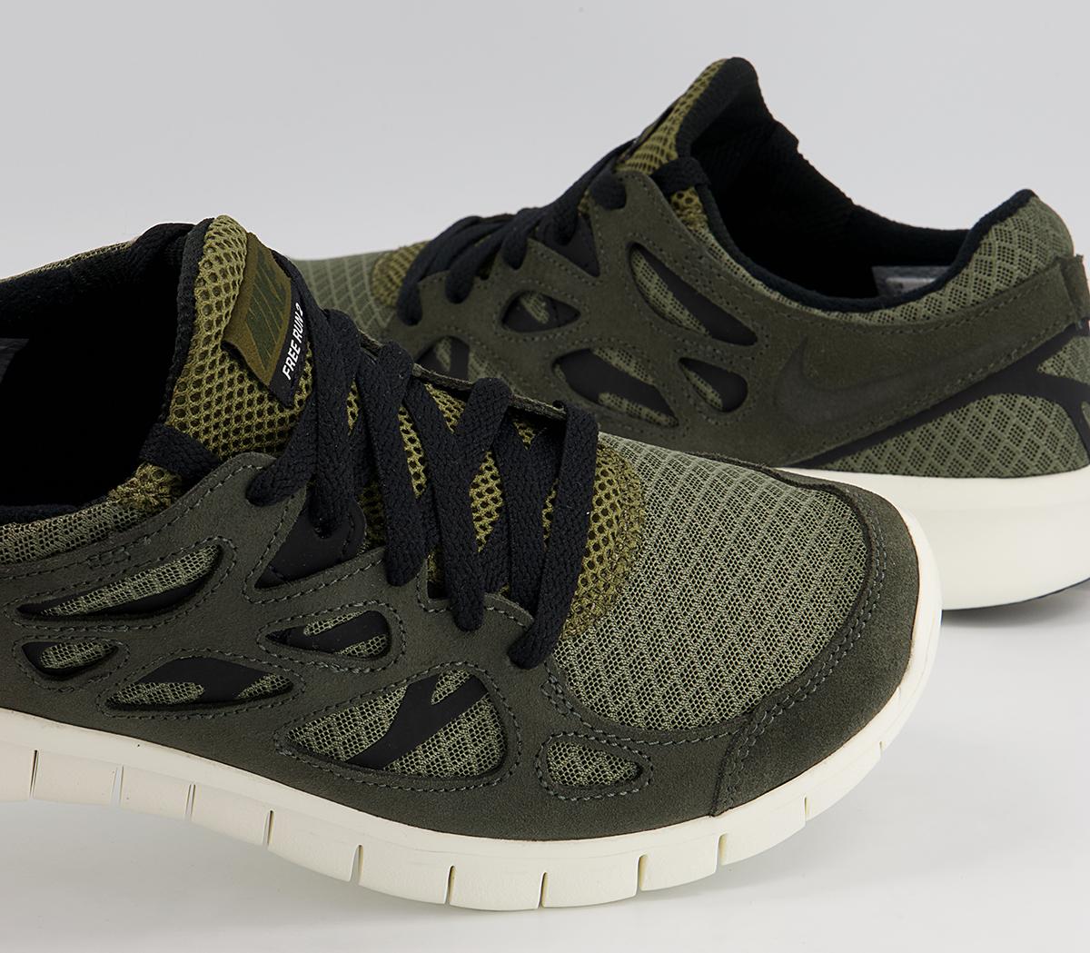 Nike Free Run 2 Trainers Nike Free Run 2 Trainers Seqoia Black Med Olive Sail