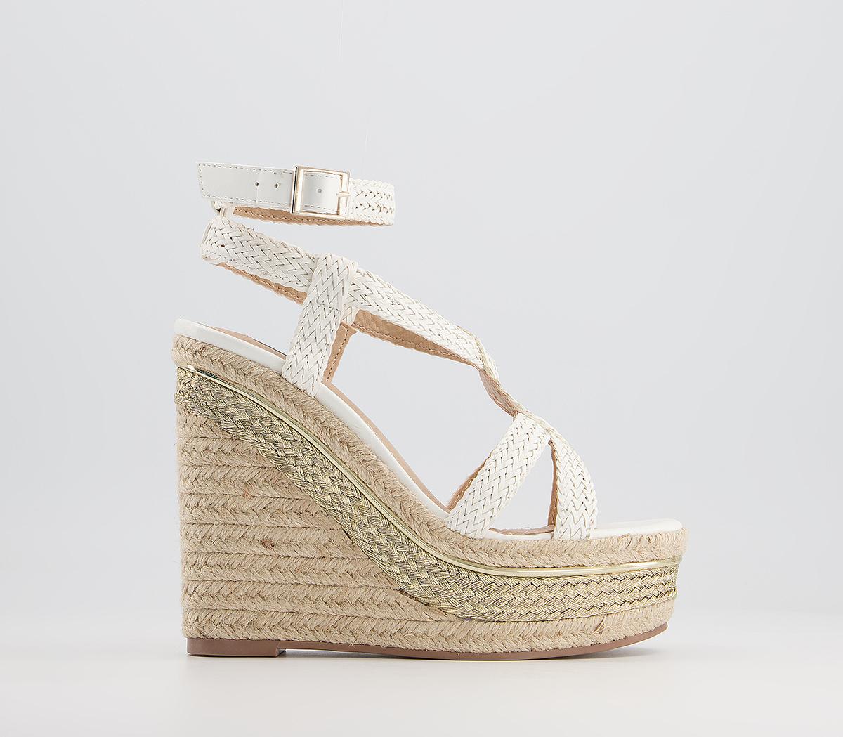 Office Hint Hint Glam Espadrille Wedges Office Hint Hint Glam Espadrille Wedges White