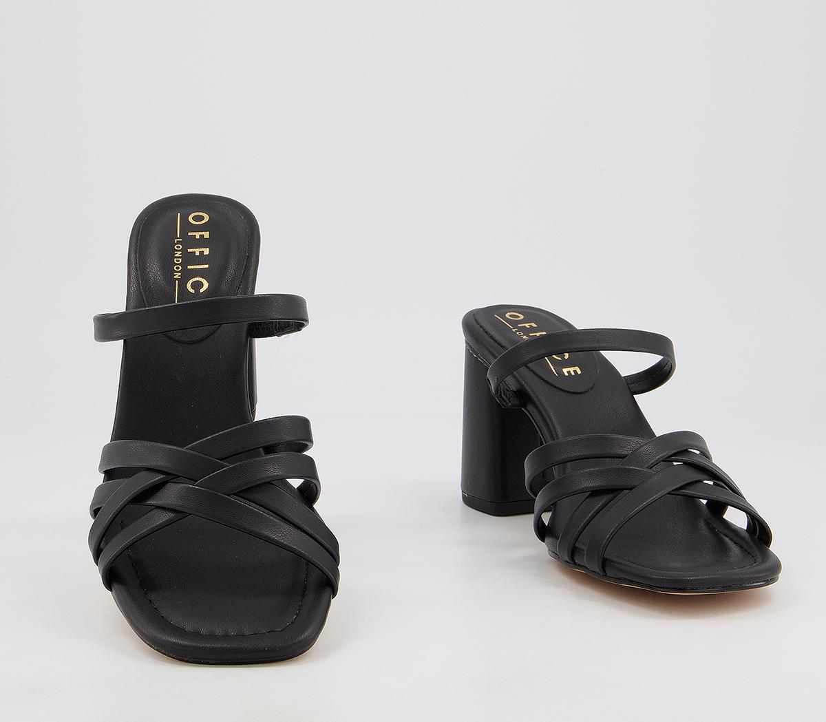 OFFICEMonika Double Strap Detail Block MulesBlack
