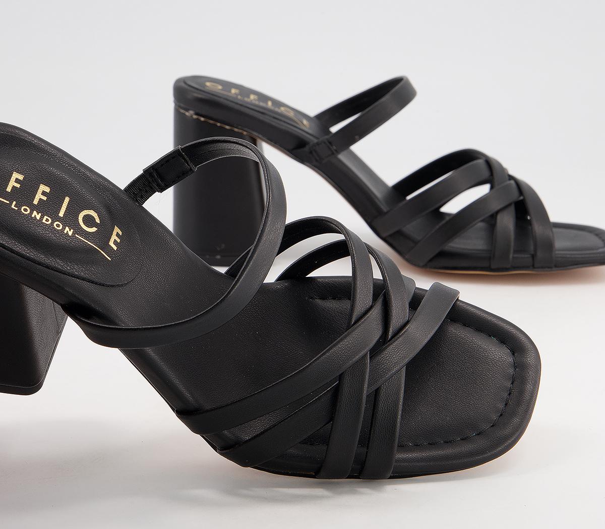 OFFICEMonika Double Strap Detail Block MulesBlack