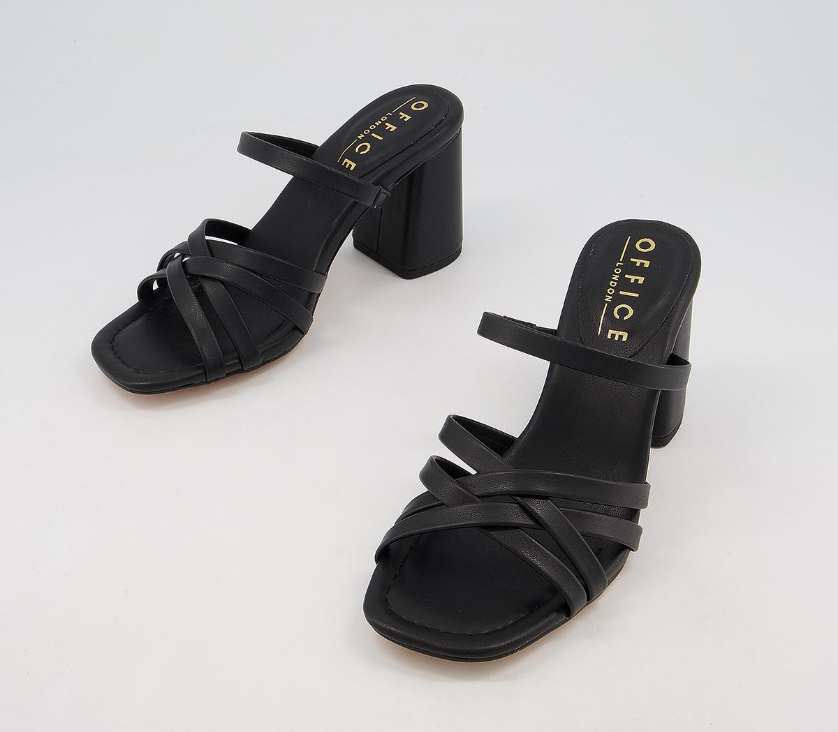 OFFICEMonika Double Strap Detail Block MulesBlack
