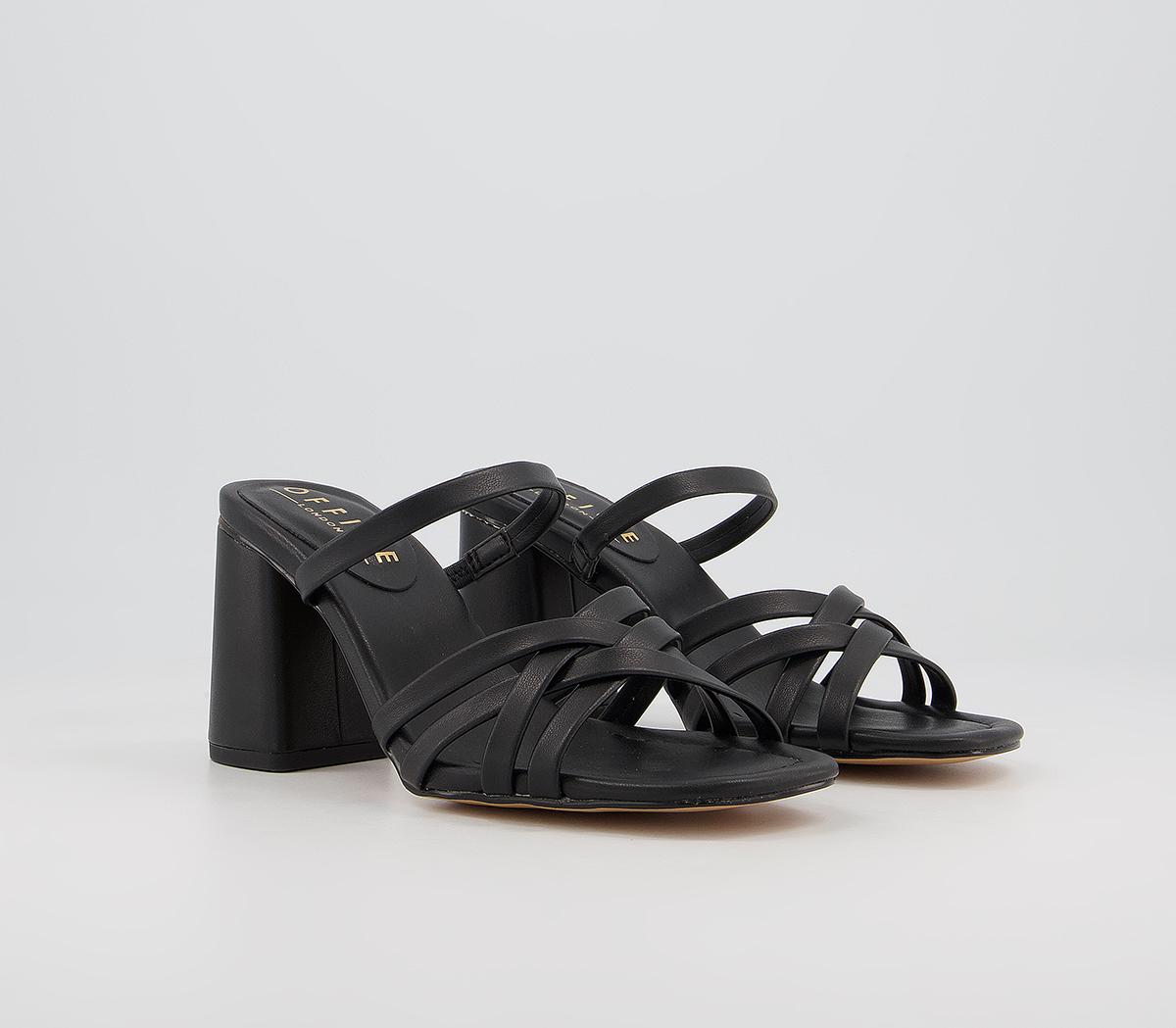 OFFICEMonika Double Strap Detail Block MulesBlack