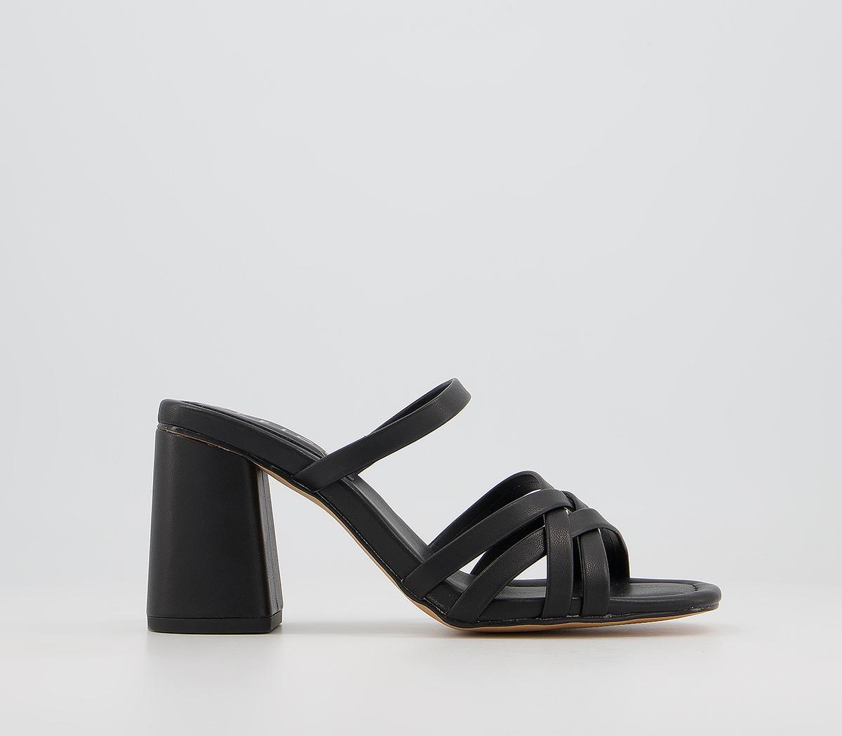 OFFICEMonika Double Strap Detail Block MulesBlack