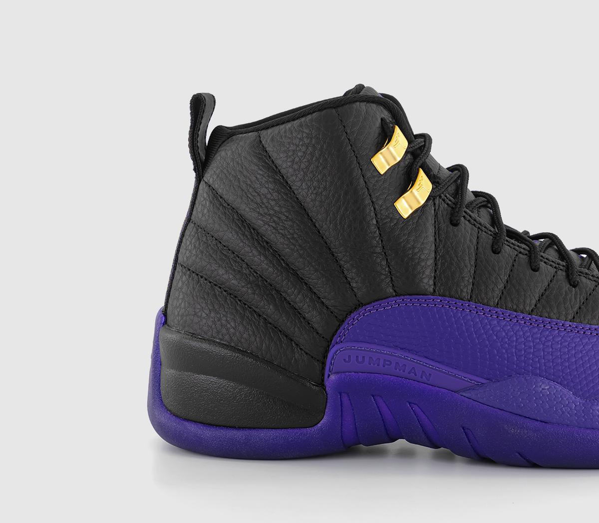 Jordan Air Jordan 12 Retro Trainers Black Field Purple Metallic