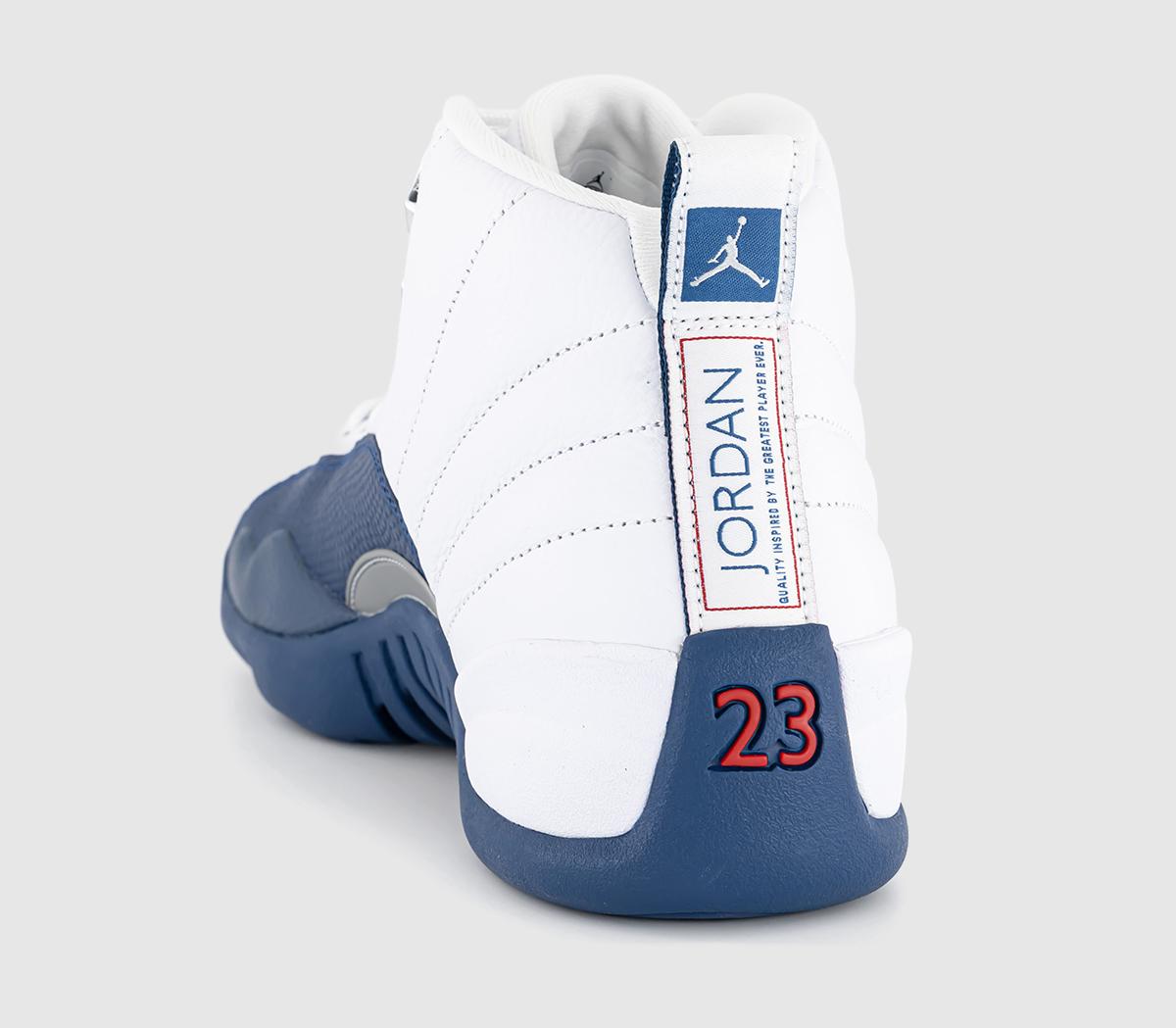 Jordan Air Jordan 12 Retro Trainers White French Blue Metallic