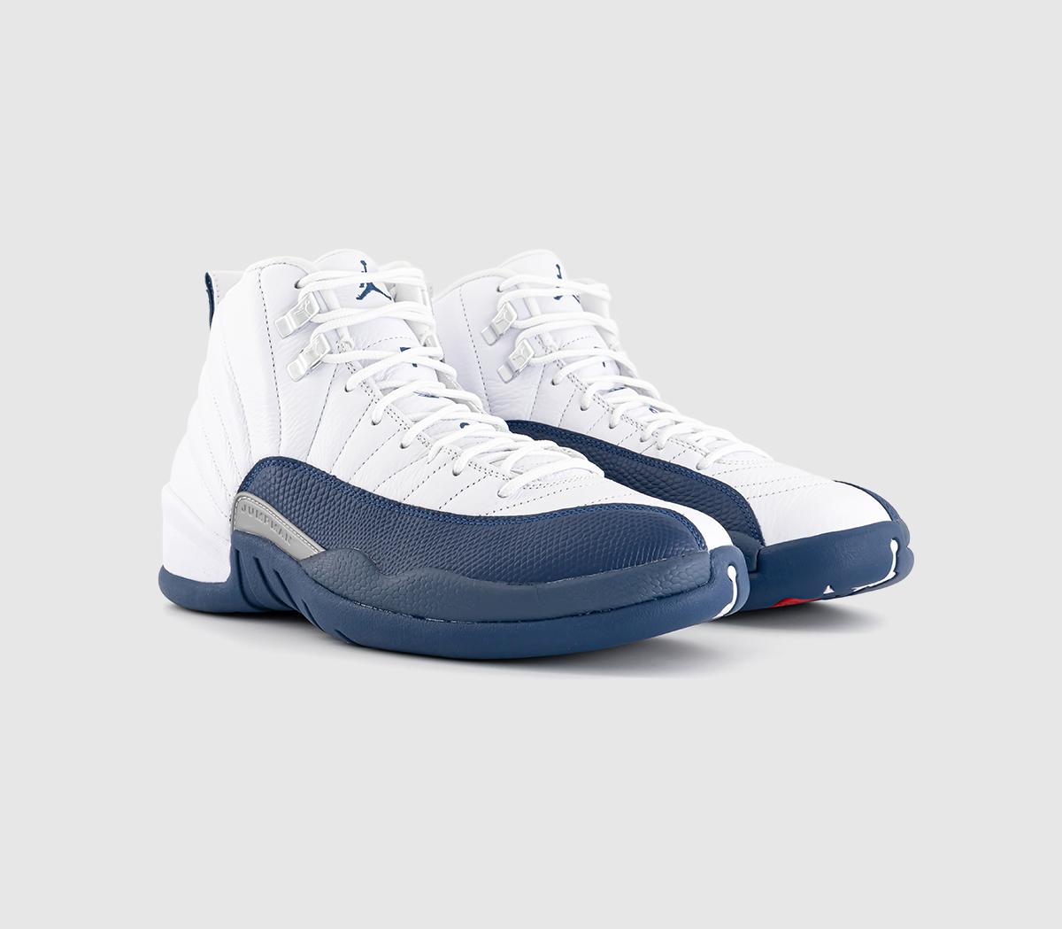 JordanAir Jordan 12 Retro TrainersWhite French Blue Metallic Silver