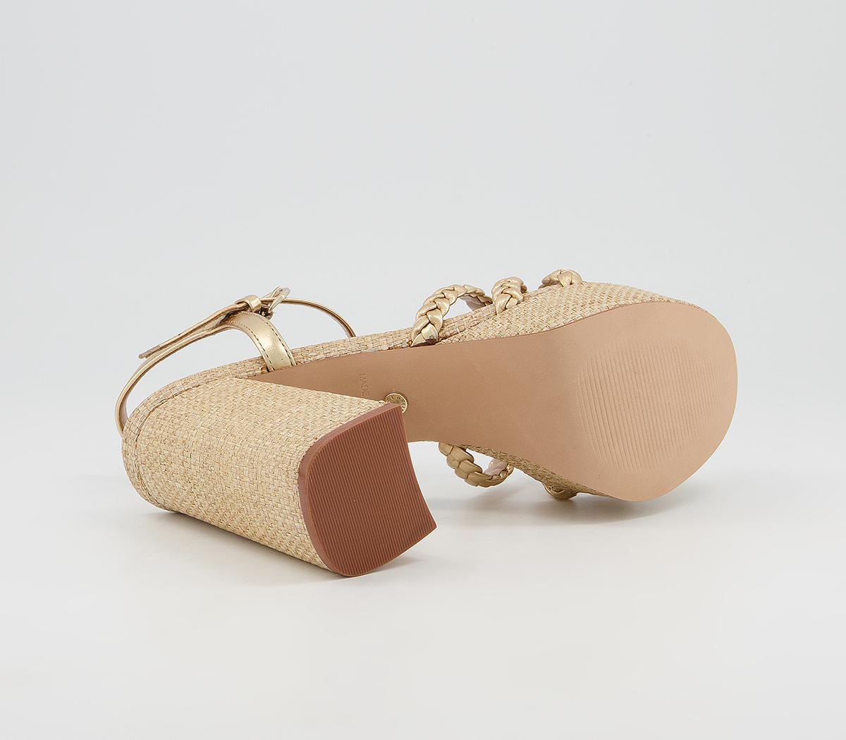 Office Hoya Plaited Strap Platforms Office Hoya Plaited Strap Platforms Gold Leather