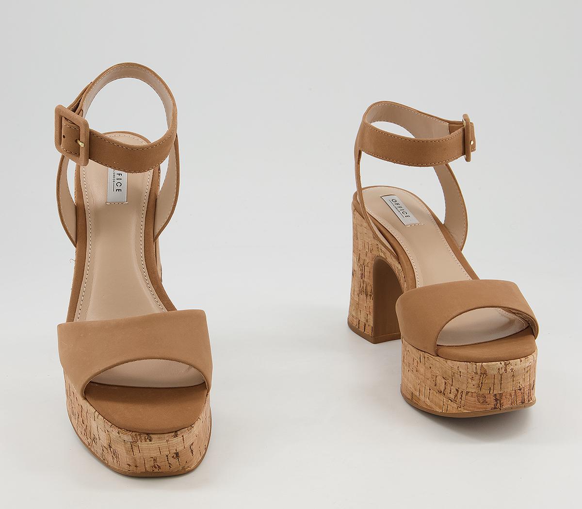 Office Hilla Cork Platform Heels Office Hilla Cork Platform Heels Nude Nubuck