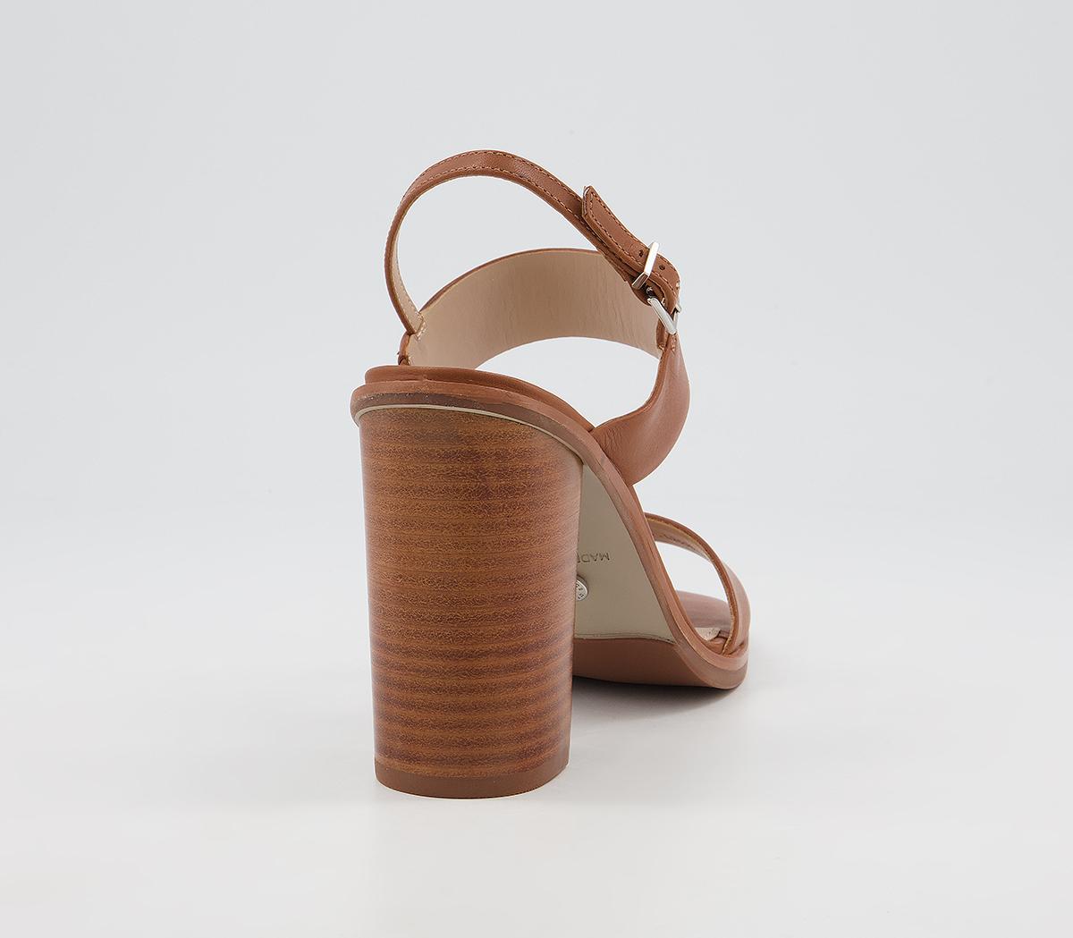 Office Herat Two Part Slingback Block Heeled Sandals Office Herat Two Part Slingback Block Heeled Sandals Tan Leather