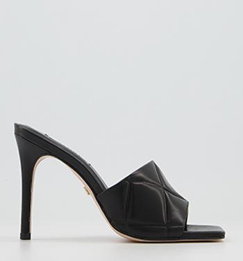 black high heel mules womens