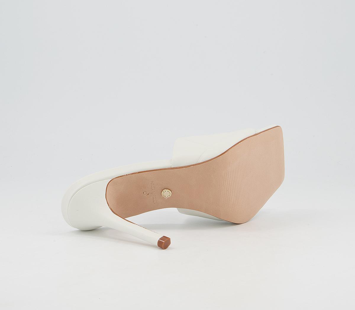 Office Hatter Quilt Detail Mule Stilettos Office Hatter Quilt Detail Mule Stilettos White Leather