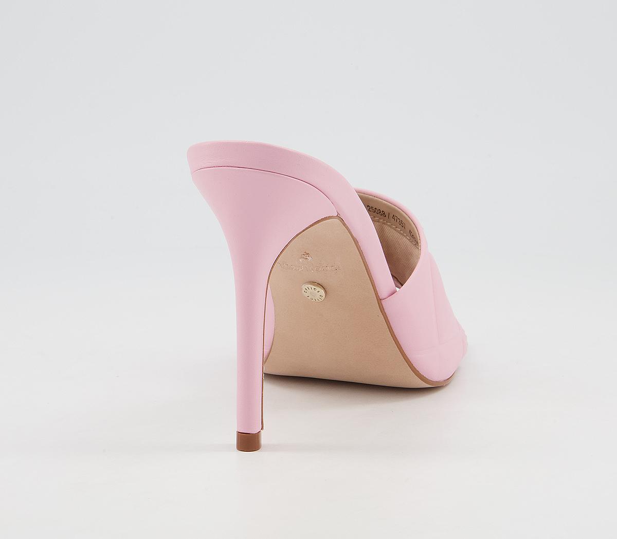 Office Hatter Quilt Detail Mule Stilettos Office Hatter Quilt Detail Mule Stilettos Pink Leather