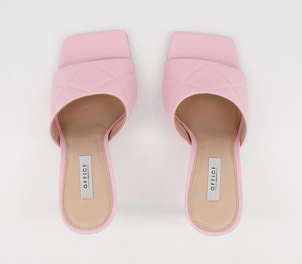 Office Hatter Quilt Detail Mule Stilettos Office Hatter Quilt Detail Mule Stilettos Pink Leather