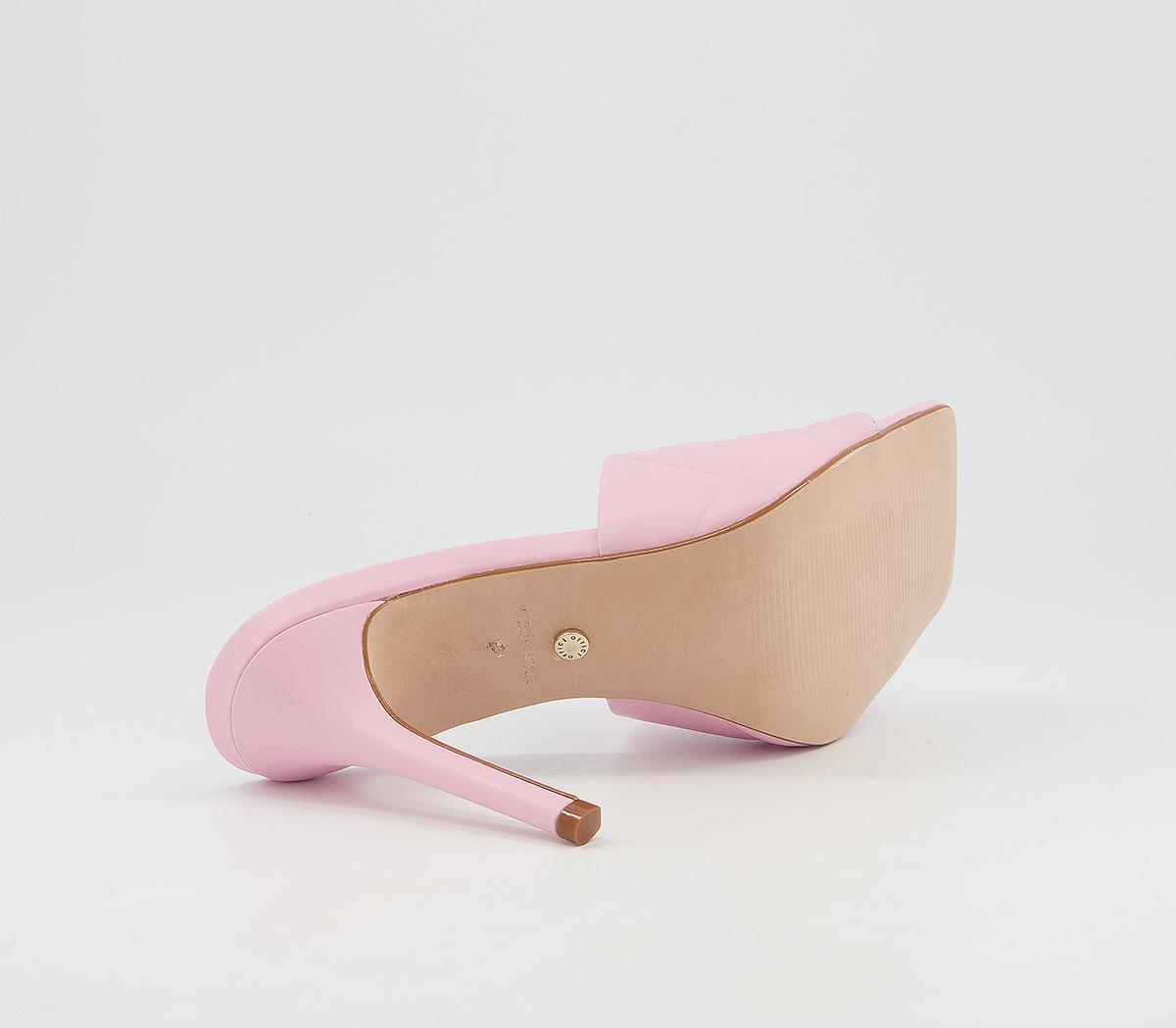 Office Hatter Quilt Detail Mule Stilettos Office Hatter Quilt Detail Mule Stilettos Pink Leather