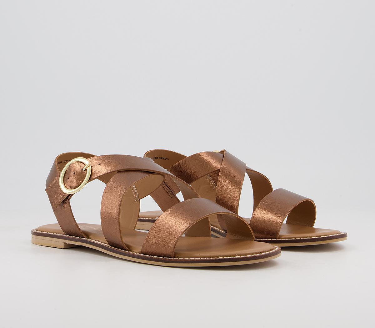 Office Splendid Cross Strap Sandals Office Splendid Cross Strap Sandals Bronze Leather
