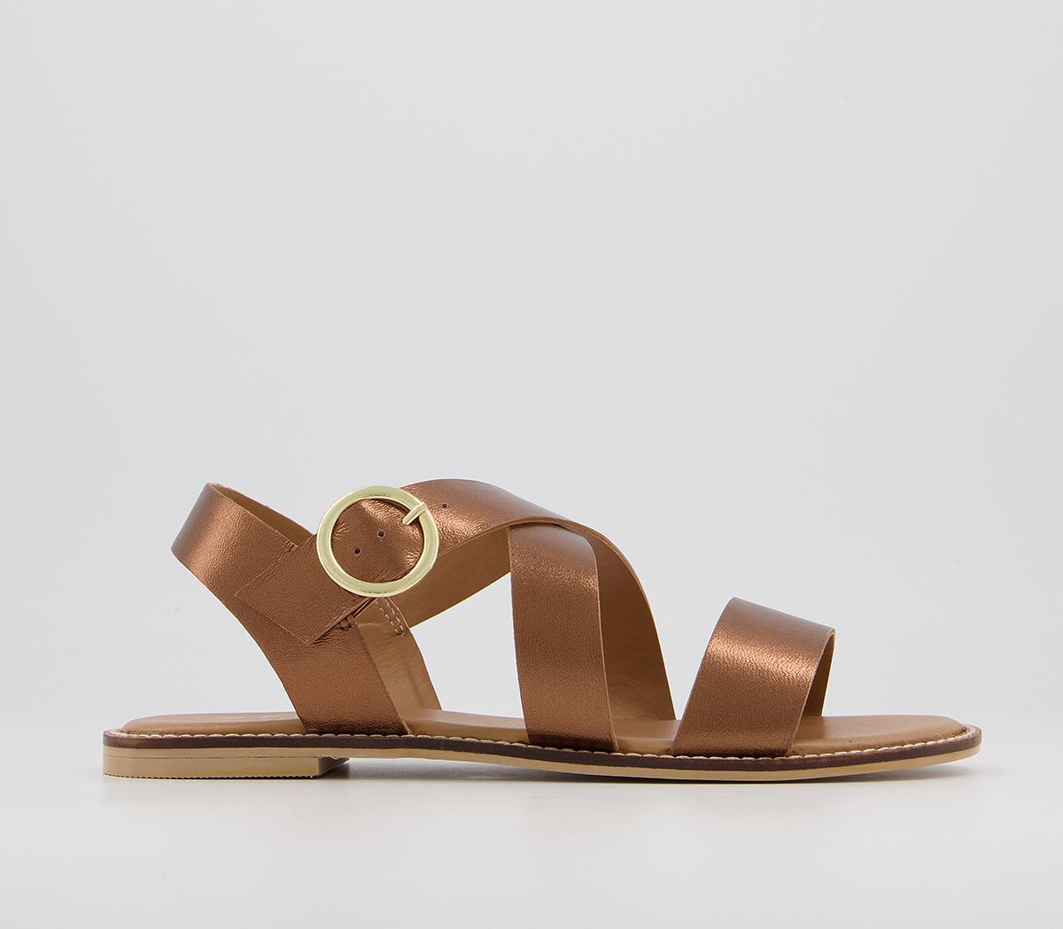 Office Splendid Cross Strap Sandals Office Splendid Cross Strap Sandals Bronze Leather