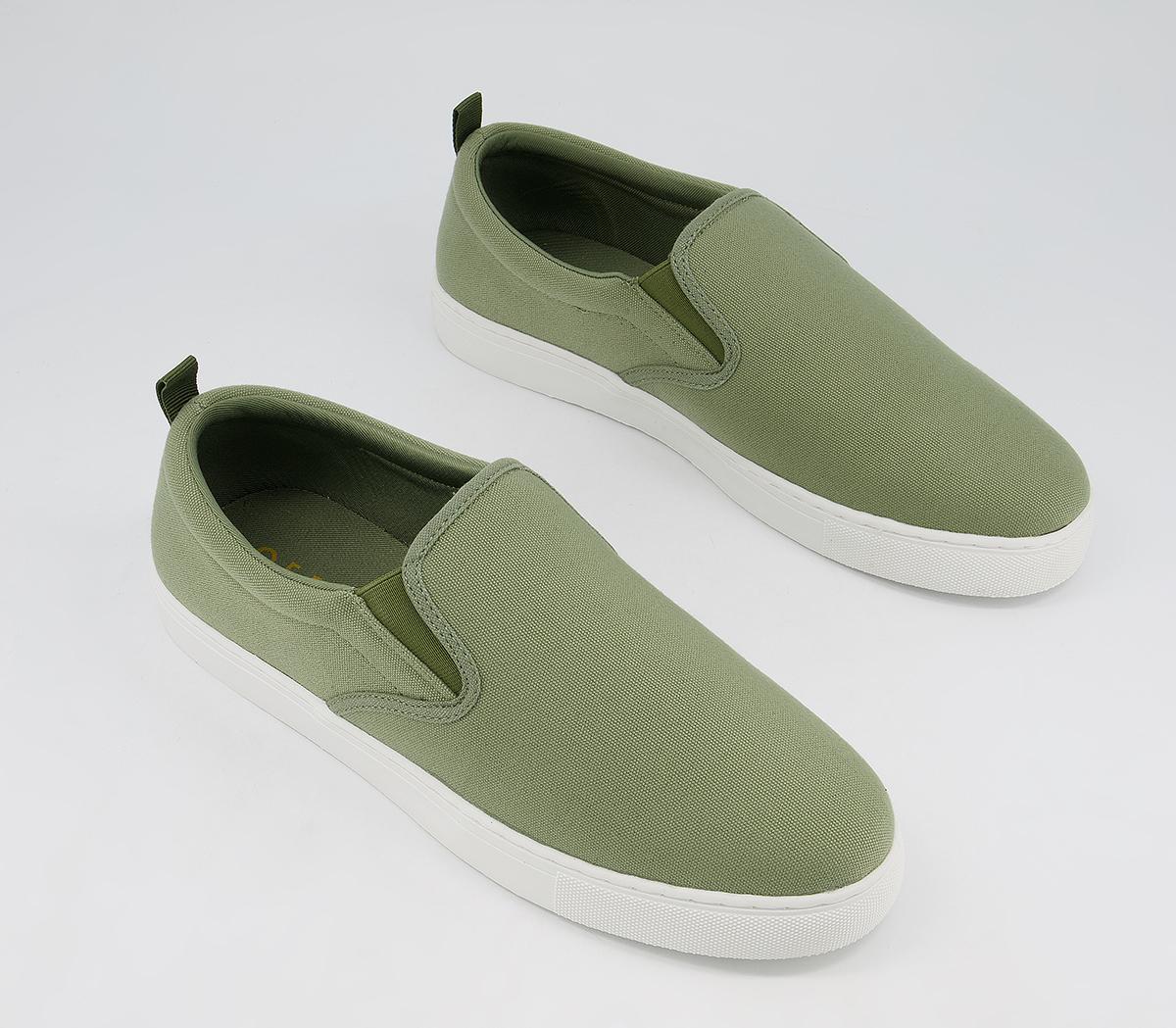 Office Cane Canvas Trainers Office Cane Canvas Trainers Khaki Canvas