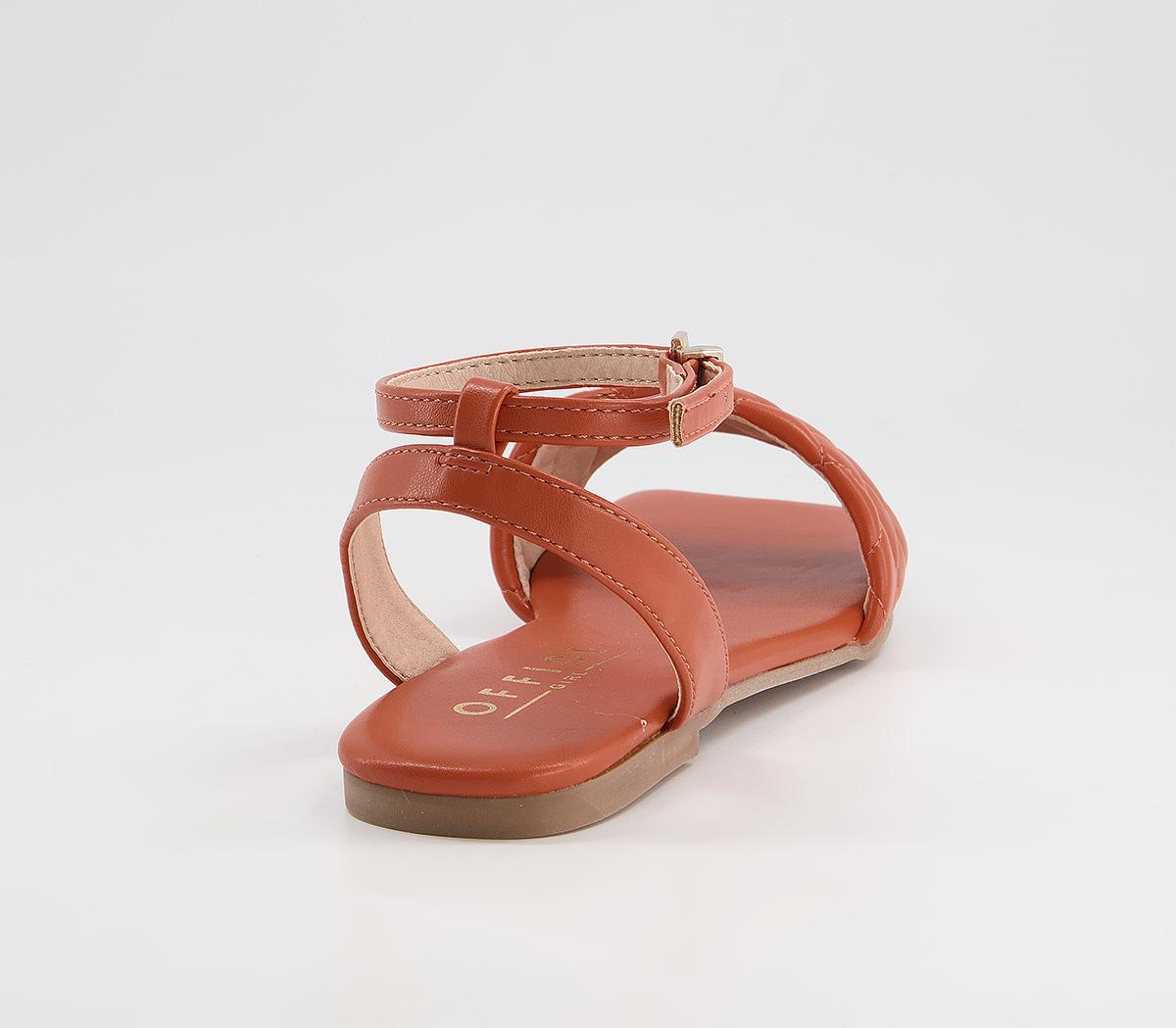Office Shadow Ankle Strap Sandals Office Shadow Ankle Strap Sandals Orange Quilt