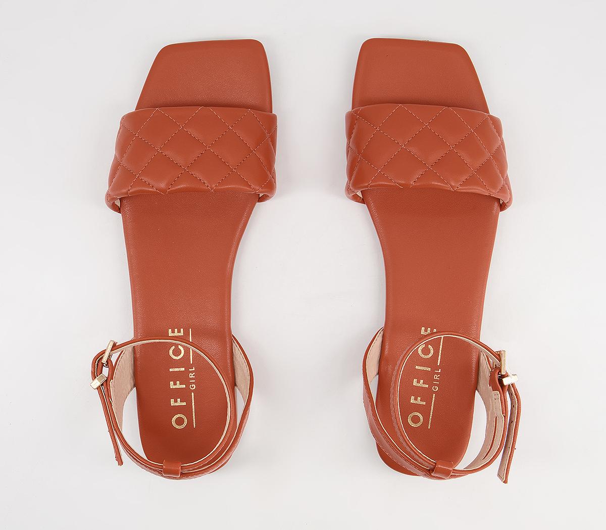 Office Shadow Ankle Strap Sandals Office Shadow Ankle Strap Sandals Orange Quilt