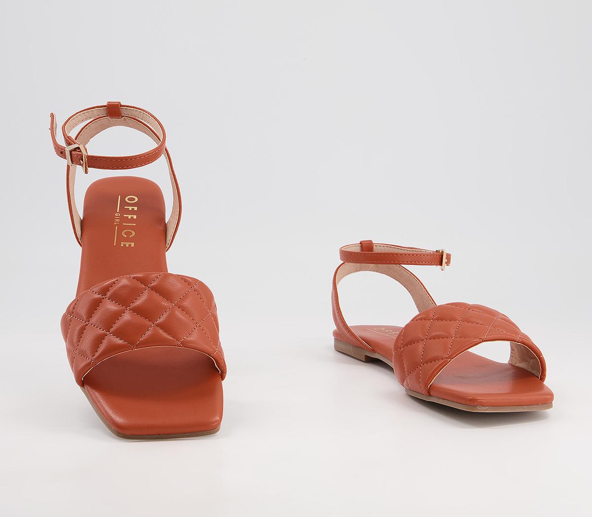Office Shadow Ankle Strap Sandals Office Shadow Ankle Strap Sandals Orange Quilt