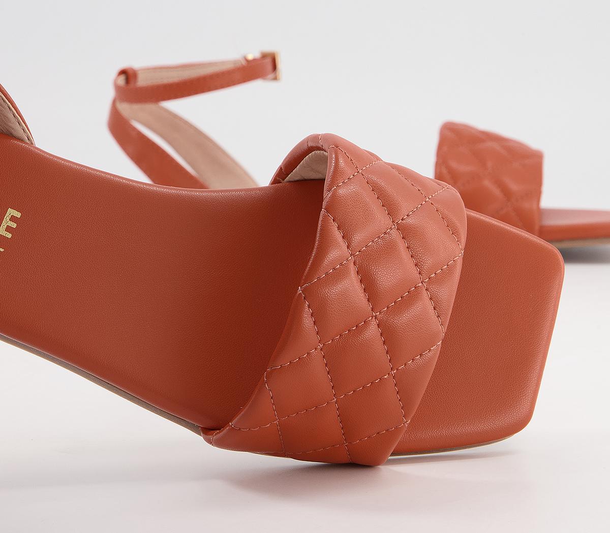 Office Shadow Ankle Strap Sandals Office Shadow Ankle Strap Sandals Orange Quilt