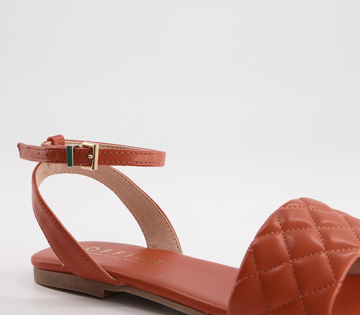 Office Shadow Ankle Strap Sandals Office Shadow Ankle Strap Sandals Orange Quilt