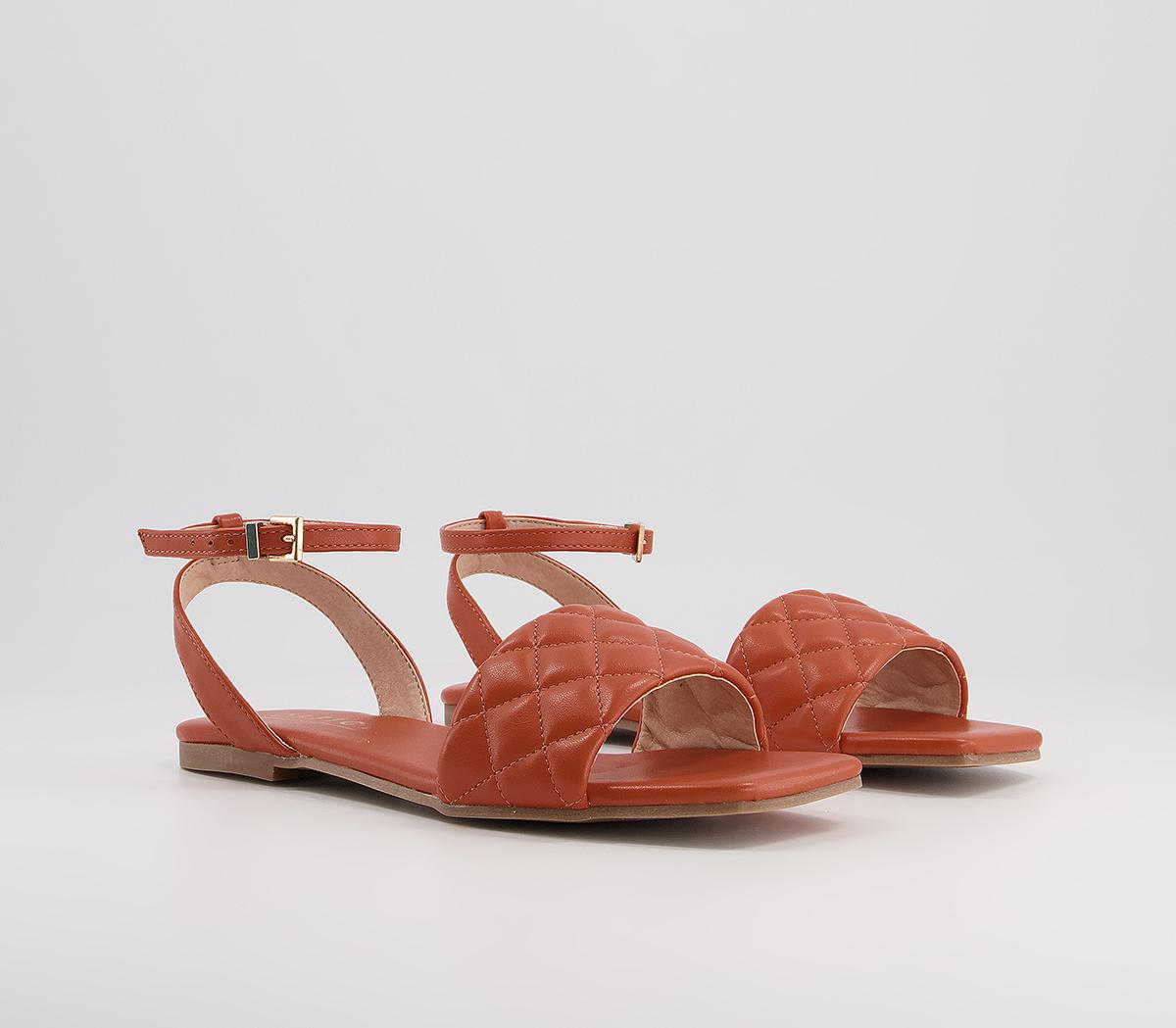Office Shadow Ankle Strap Sandals Office Shadow Ankle Strap Sandals Orange Quilt