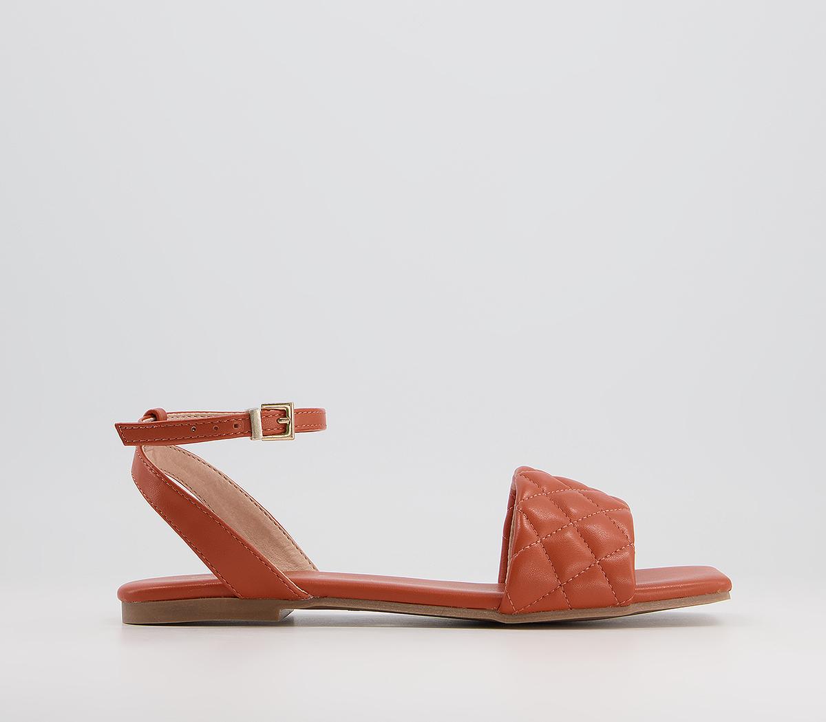Office Shadow Ankle Strap Sandals Office Shadow Ankle Strap Sandals Orange Quilt