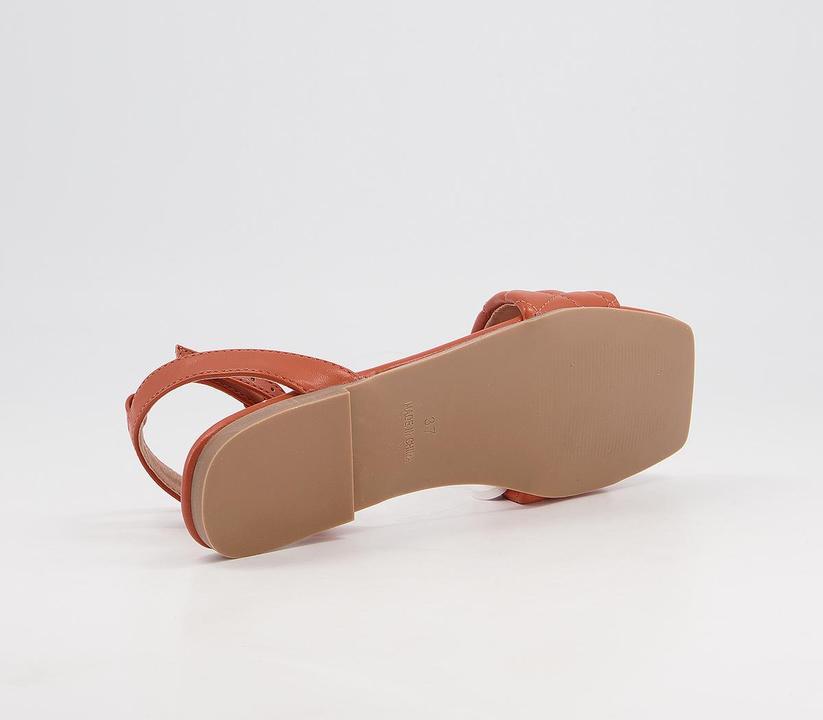 Office Shadow Ankle Strap Sandals Office Shadow Ankle Strap Sandals Orange Quilt