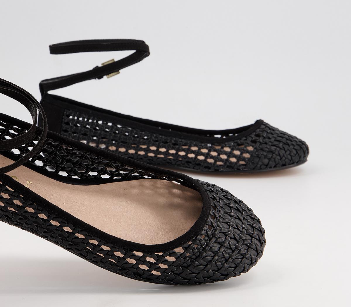 Office Fiction Ankle Strap Ballet Pumps Office Fiction Ankle Strap Ballet Pumps Black