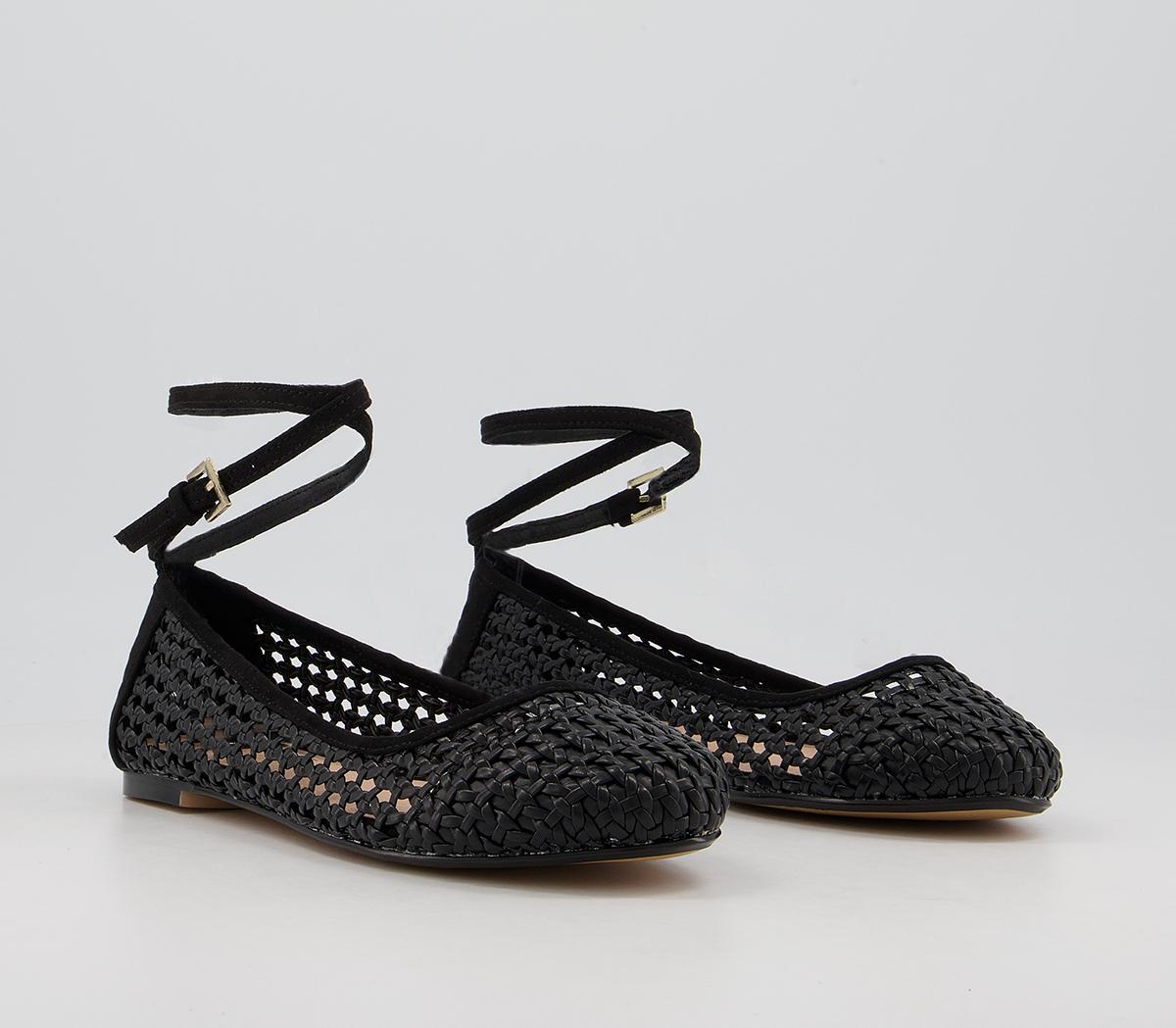 Office Fiction Ankle Strap Ballet Pumps Office Fiction Ankle Strap Ballet Pumps Black