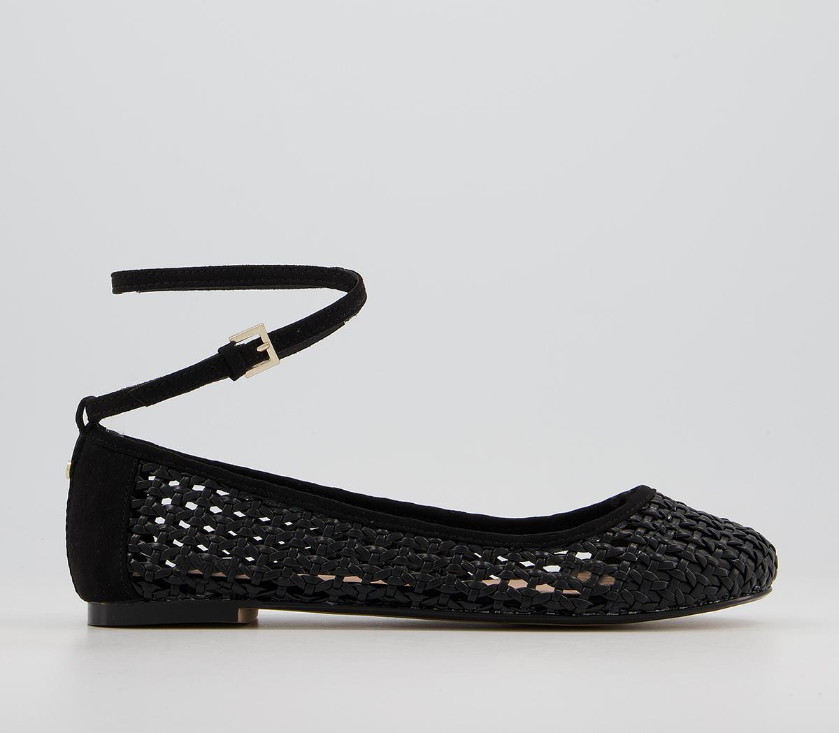 Office Fiction Ankle Strap Ballet Pumps Office Fiction Ankle Strap Ballet Pumps Black
