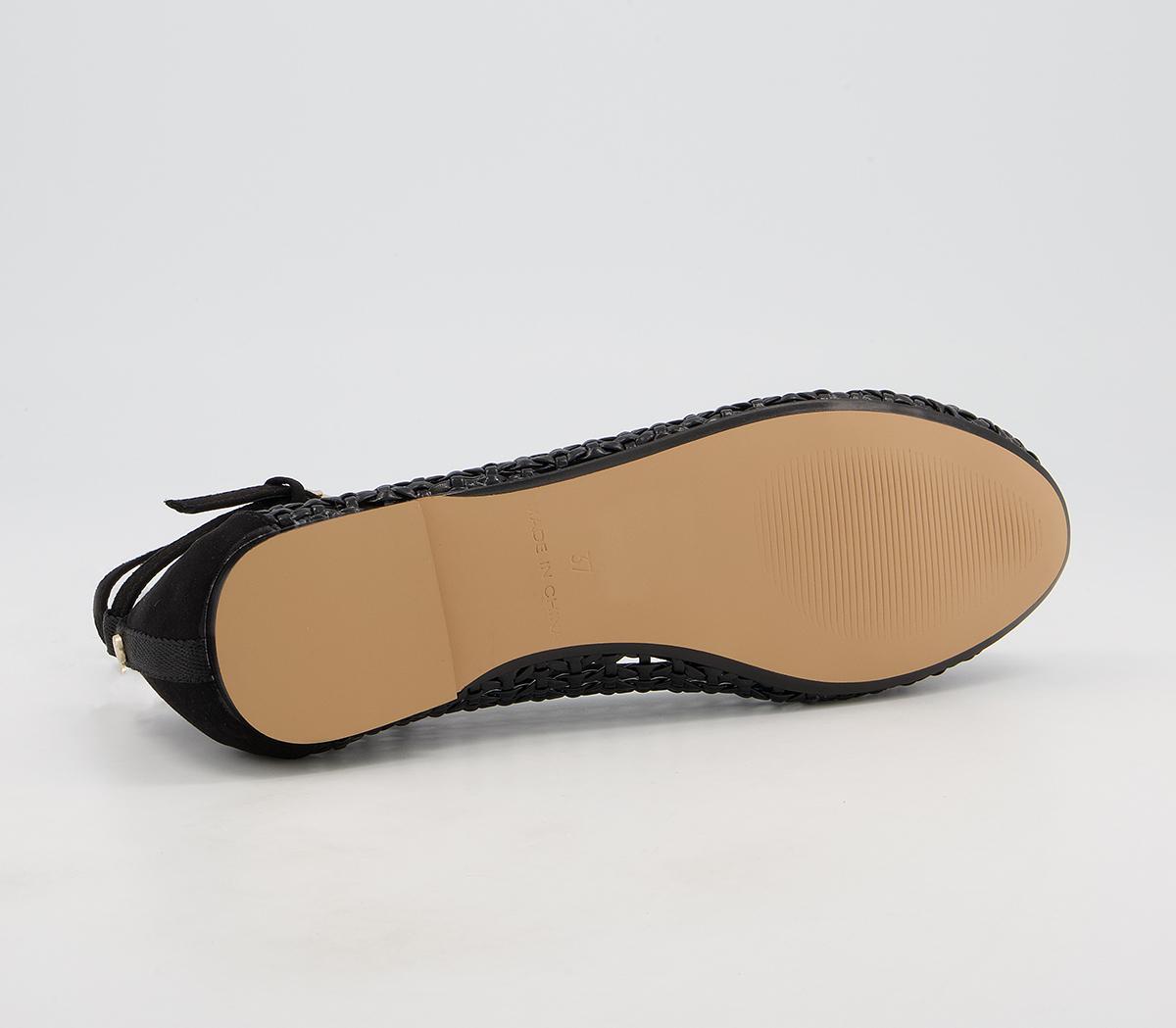 Office Fiction Ankle Strap Ballet Pumps Office Fiction Ankle Strap Ballet Pumps Black