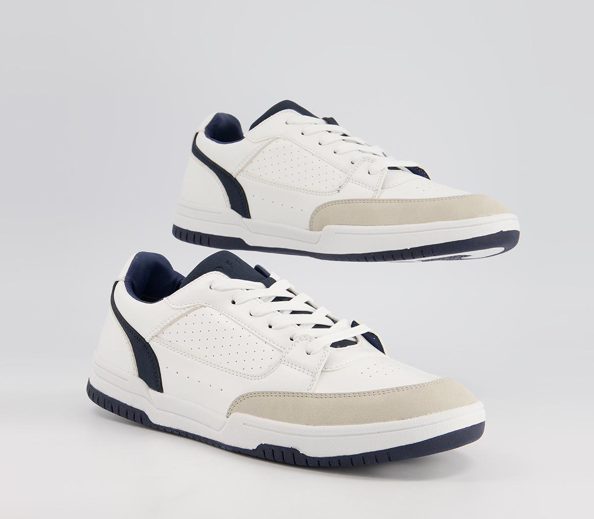 Office Cemal Retro Mid Trainers Office Cemal Retro Mid Trainers White Navy
