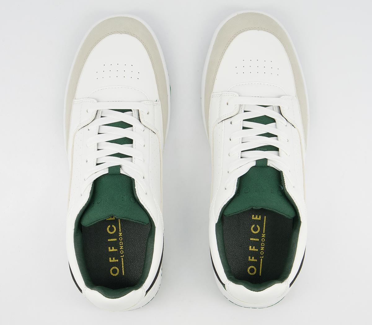 Office Cemal Retro Mid Trainers Office Cemal Retro Mid Trainers White Green