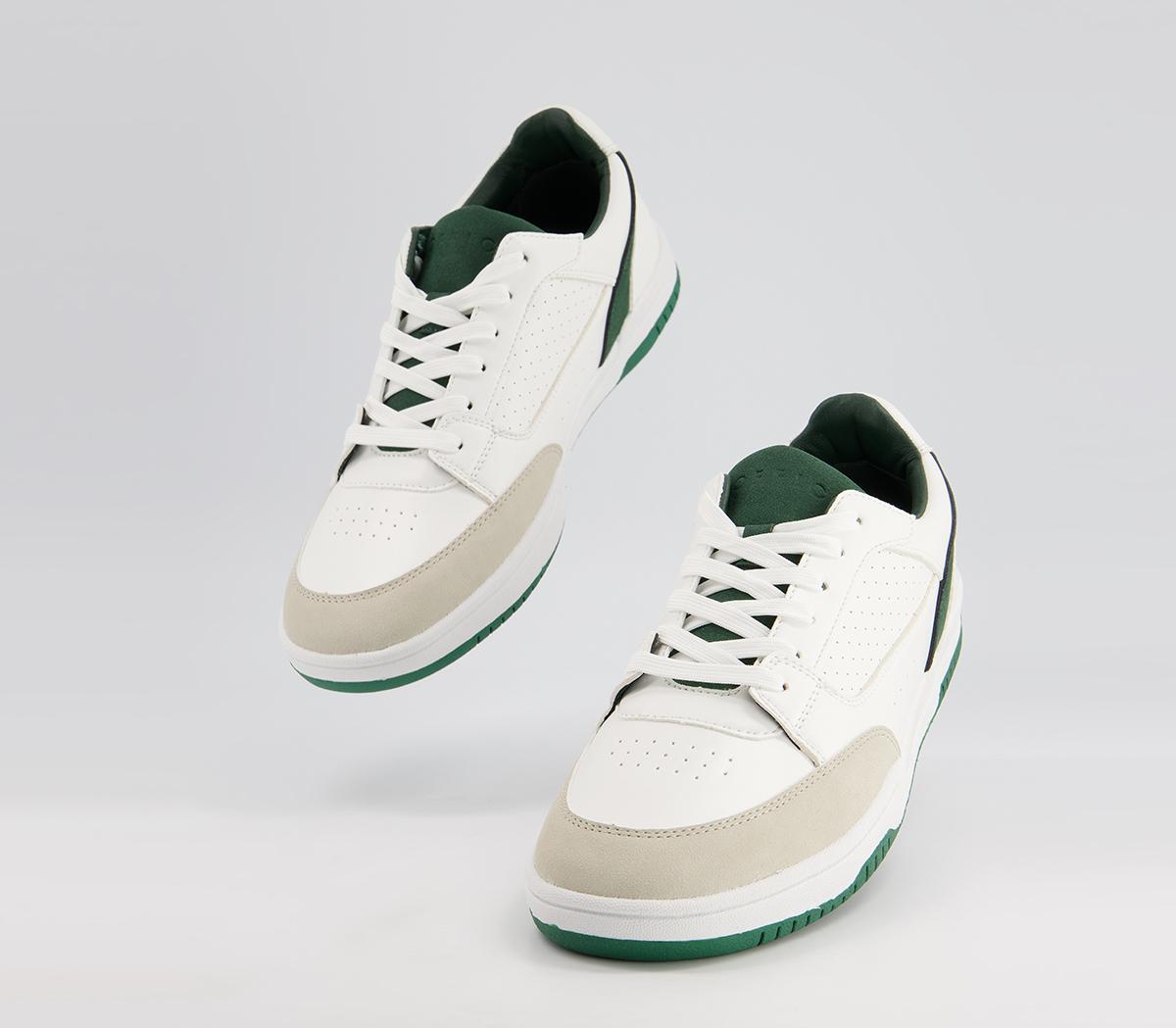 Office Cemal Retro Mid Trainers Office Cemal Retro Mid Trainers White Green